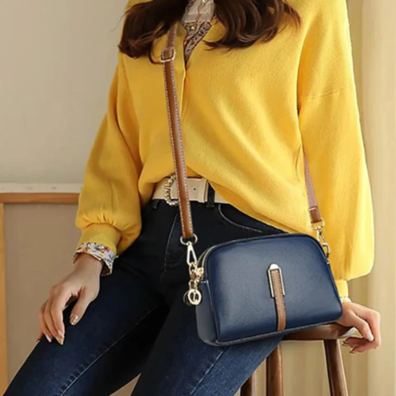 Women's Leather Shoulder Bag - Casual Style