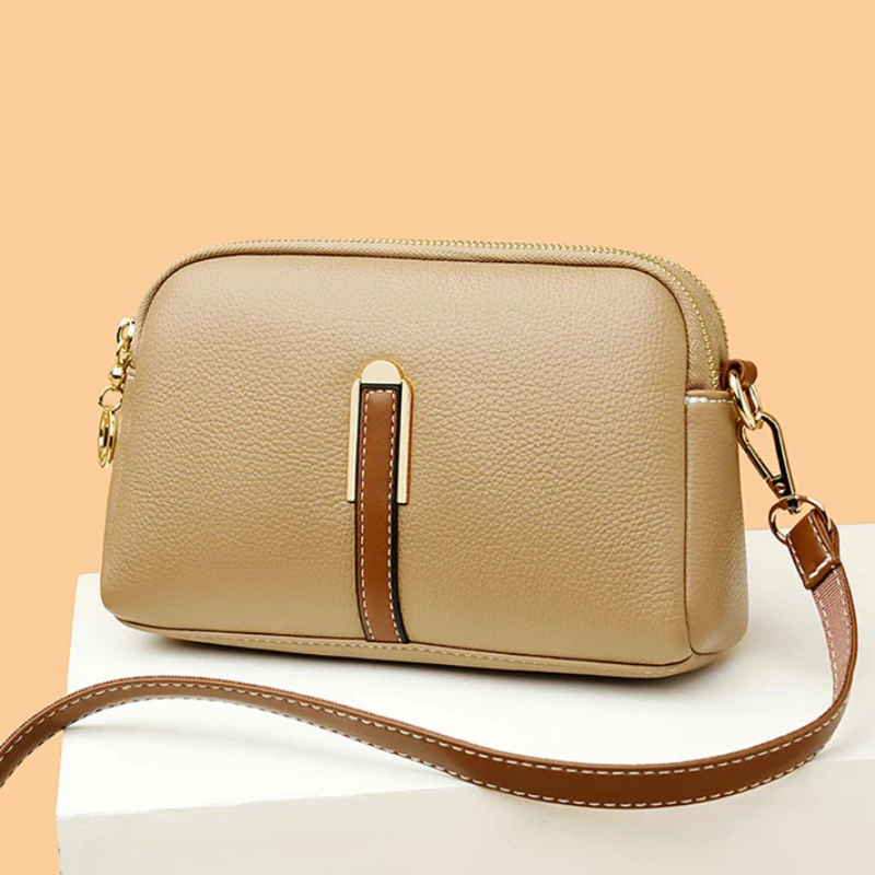 Women's Leather Shoulder Bag - Casual Style