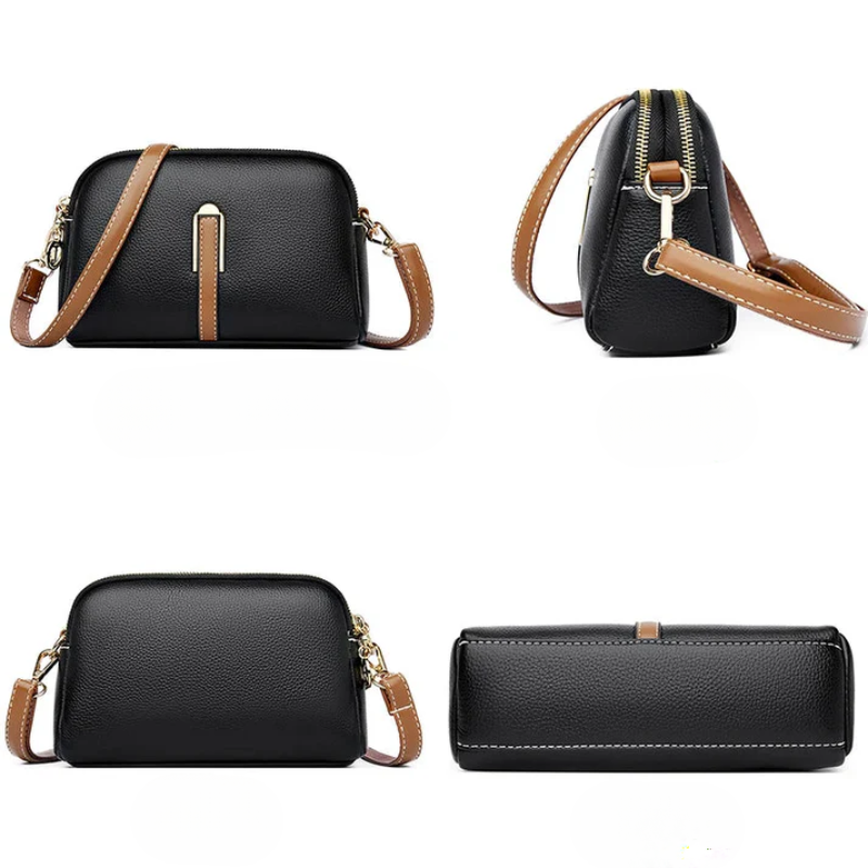 Women's Leather Shoulder Bag - Casual Style