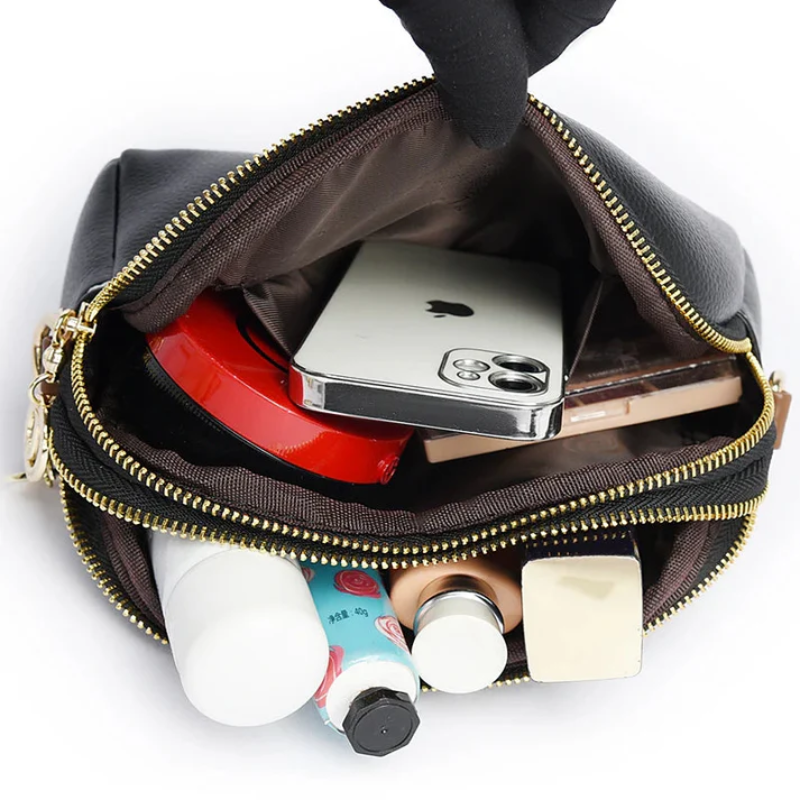 Women's Leather Shoulder Bag - Casual Style