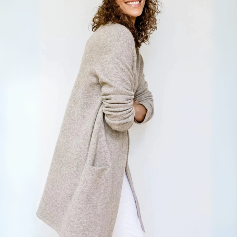 Women's Long Cardigan Sweater with Front Pockets