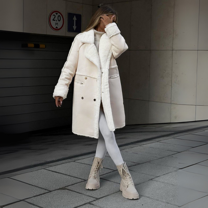 Women's Long Fleece Coat – Stylish Winter Outerwear