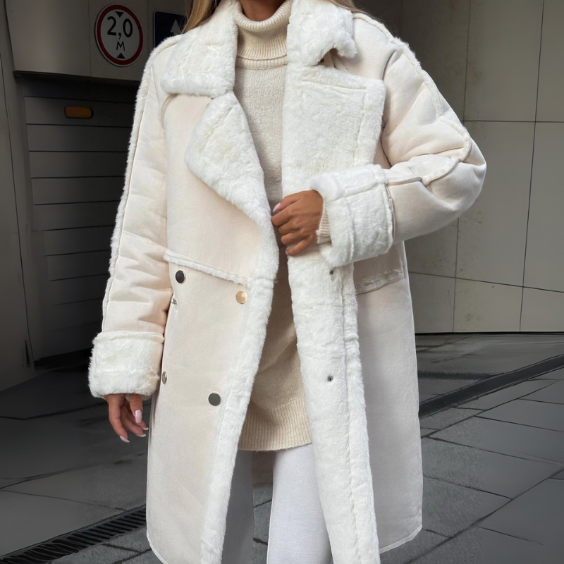 Women's Long Fleece Coat – Stylish Winter Outerwear