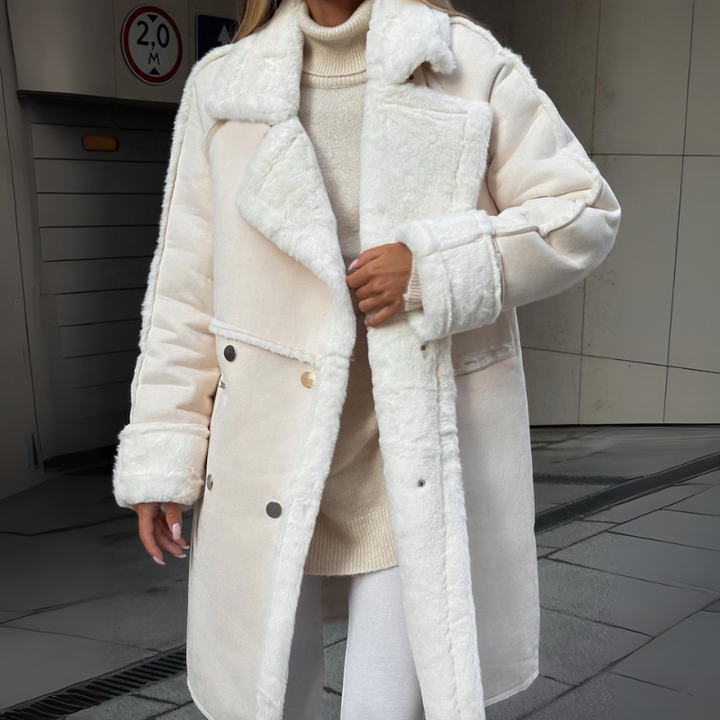 Women's Long Fleece Coat – Stylish Winter Outerwear