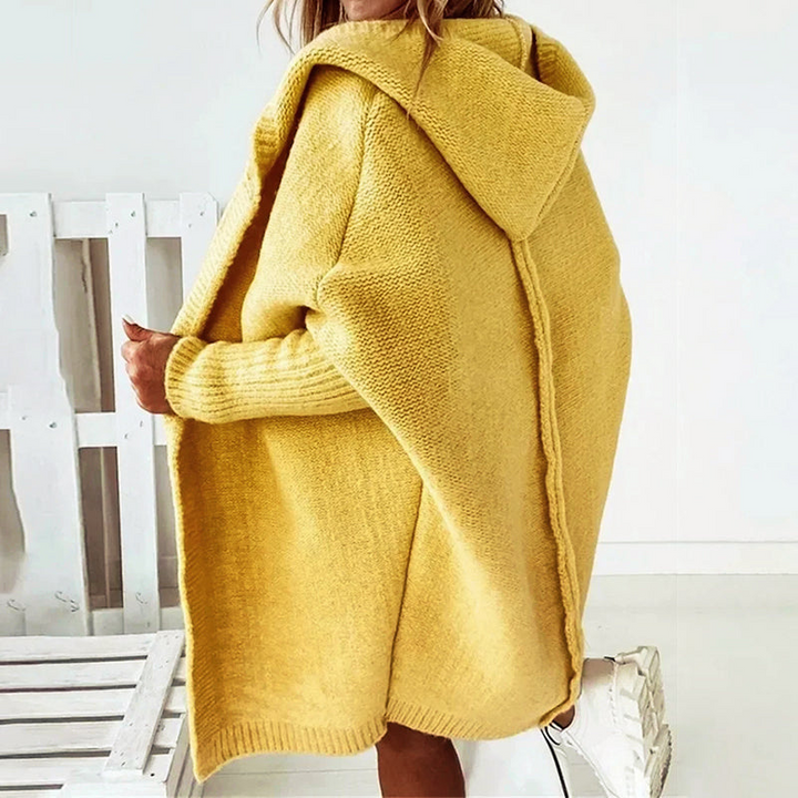 Women's Long Hooded Cardigan – Oversized Knit Sweater for Everyday