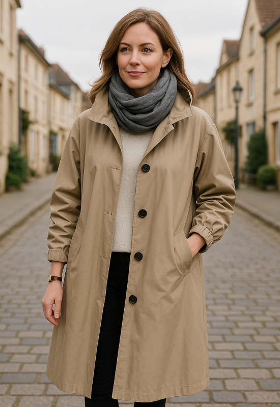 Women's Long Hooded Trench Coat - Stylish Casual Outerwear