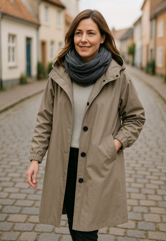 Women's Long Hooded Trench Coat - Stylish Casual Outerwear