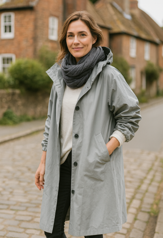 Women's Long Hooded Trench Coat - Stylish Casual Outerwear