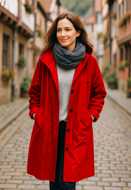 Women's Long Hooded Trench Coat - Stylish Casual Outerwear