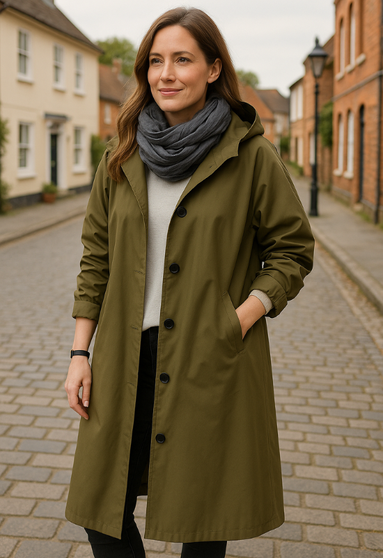 Women's Long Hooded Trench Coat - Stylish Casual Outerwear