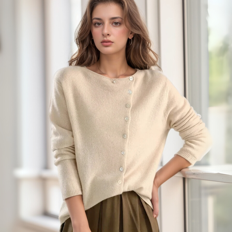 Women's Long Knit Buttoned Cardigan Sweater for Layering
