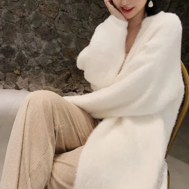 Women's Longline Cashmere Coat - Open Front