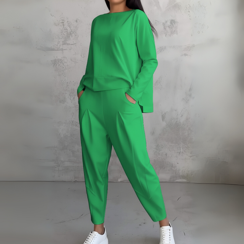 Women's Loungewear Set – Long Sleeve Top & Pants Outfit