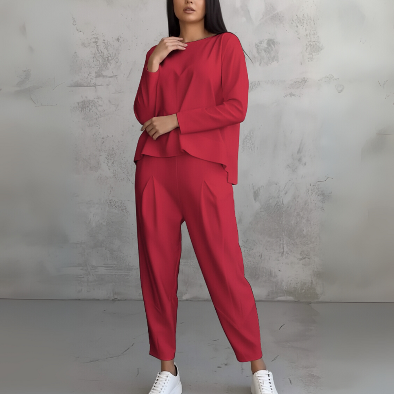 Women's Loungewear Set – Long Sleeve Top & Pants Outfit