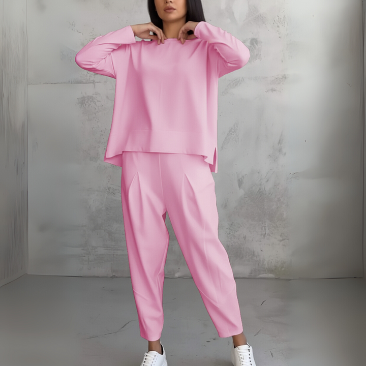 Women's Loungewear Set – Long Sleeve Top & Pants Outfit
