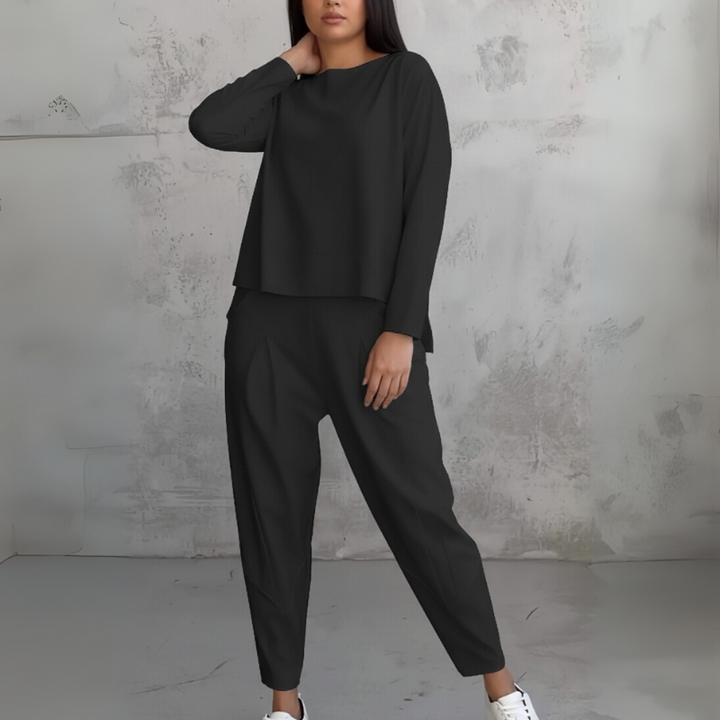 Women's Loungewear Set – Long Sleeve Top & Pants Outfit