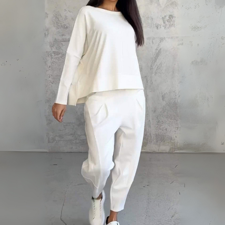 Women's Loungewear Set – Long Sleeve Top & Pants Outfit