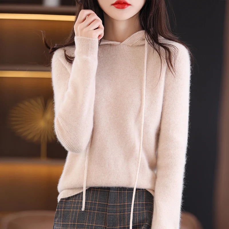 Women's Merino Wool Hoodie for Layering and Style