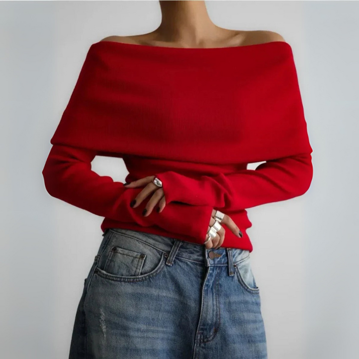 Women's Off-Shoulder Sweater Going Out Top