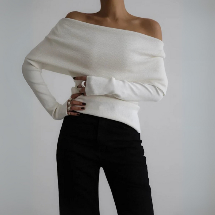 Women's Off-Shoulder Sweater Going Out Top