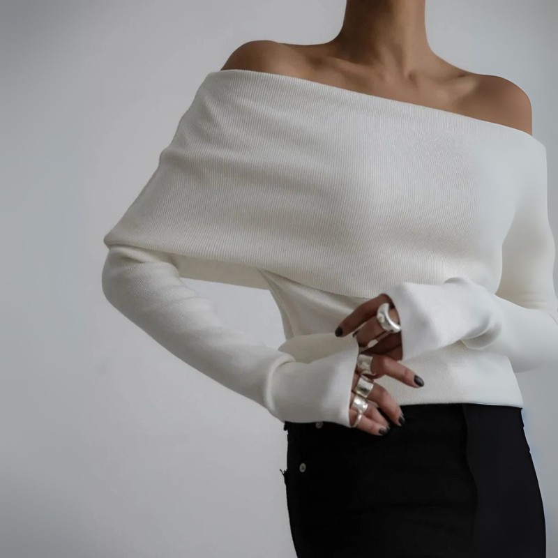 Women's Off-Shoulder Sweater Going Out Top