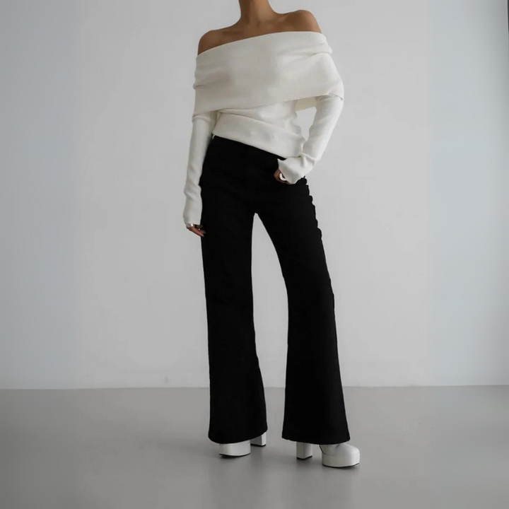 Women's Off-Shoulder Sweater Going Out Top