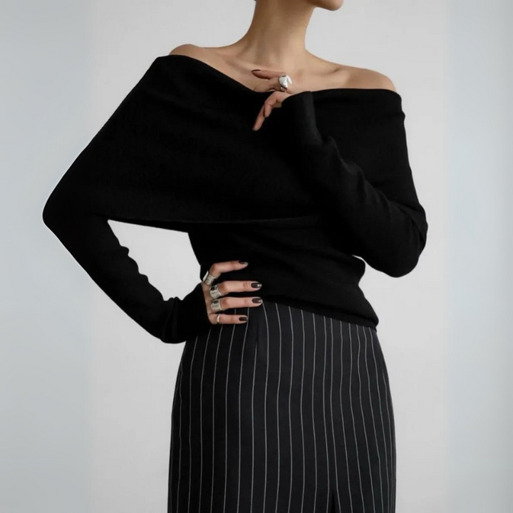 Women's Off-Shoulder Sweater Going Out Top