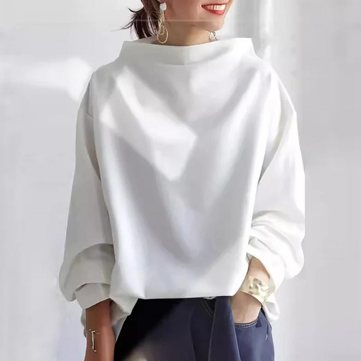 Women's Oversized High Collar Hoodie - Relaxed Fit