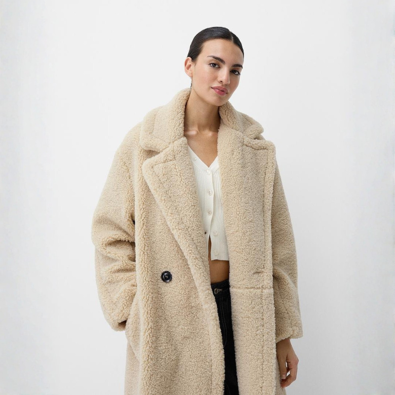 Women's Oversized Teddy Coat – Double-Breasted Winter Layer
