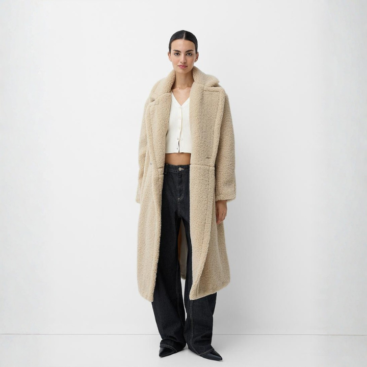 Women's Oversized Teddy Coat – Double-Breasted Winter Layer