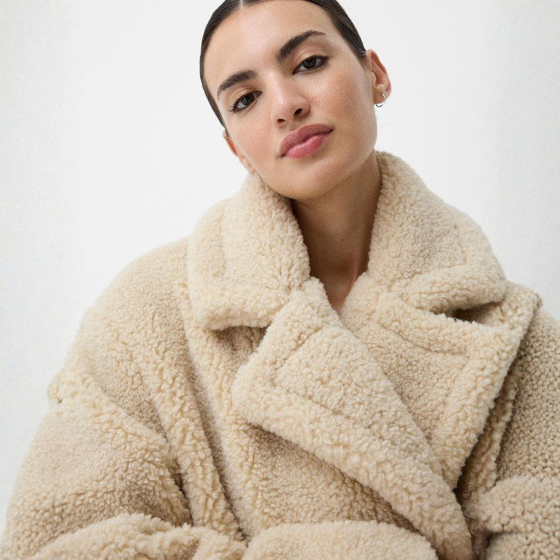 Women's Oversized Teddy Coat – Double-Breasted Winter Layer
