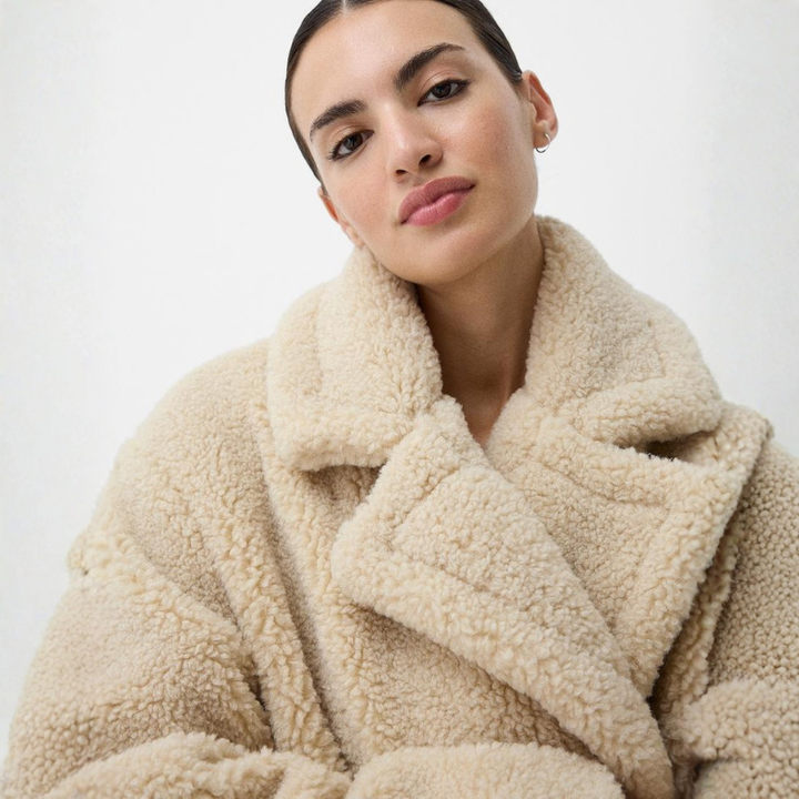 Women's Oversized Teddy Coat – Double-Breasted Winter Layer