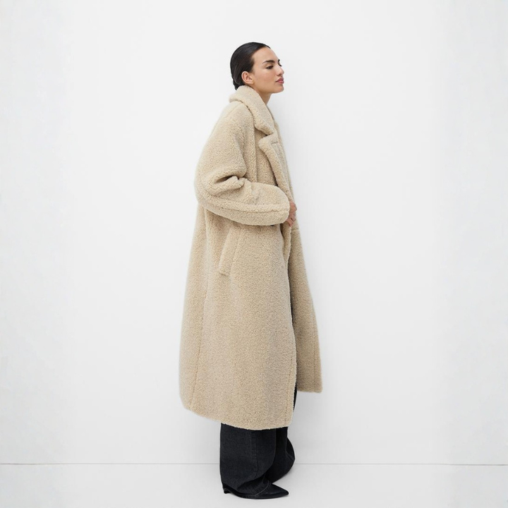 Women's Oversized Teddy Coat – Double-Breasted Winter Layer