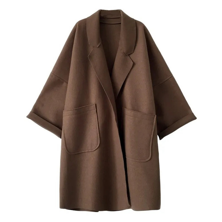 Women's Oversized Trench Coat – Double-Breasted Belted Style