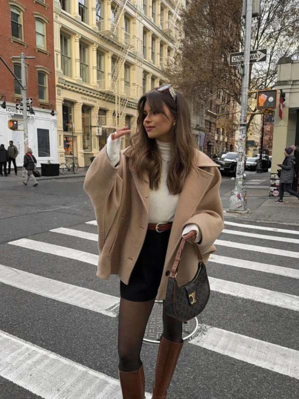 Women's Oversized Winter Coat – Stylish Buttoned Design
