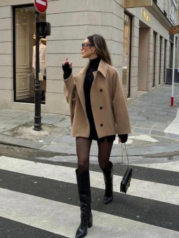 Women's Oversized Winter Coat – Stylish Buttoned Design