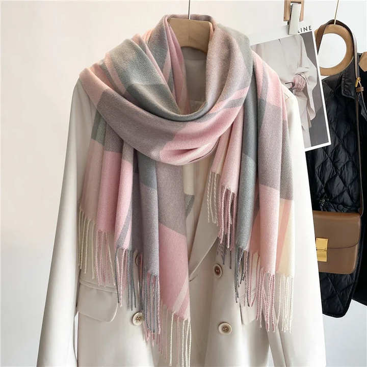 Women's Plaid Scarf Cashmere Blend Accessory