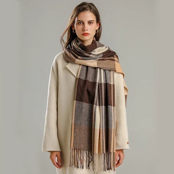 Women's Plaid Scarf Cashmere Blend Accessory