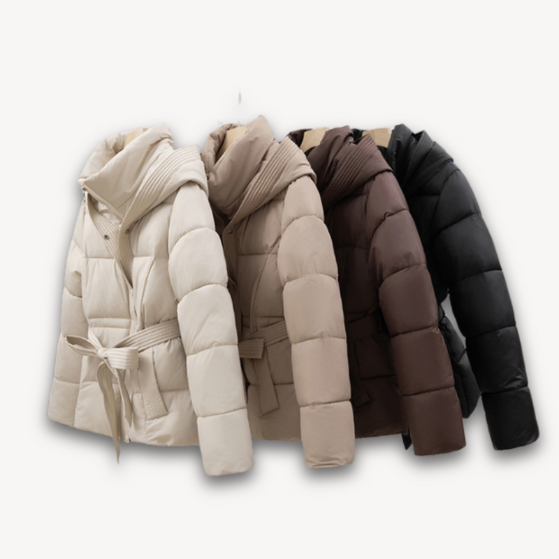 Women's Puffer Jacket - Stylish Winter Coat with Hood
