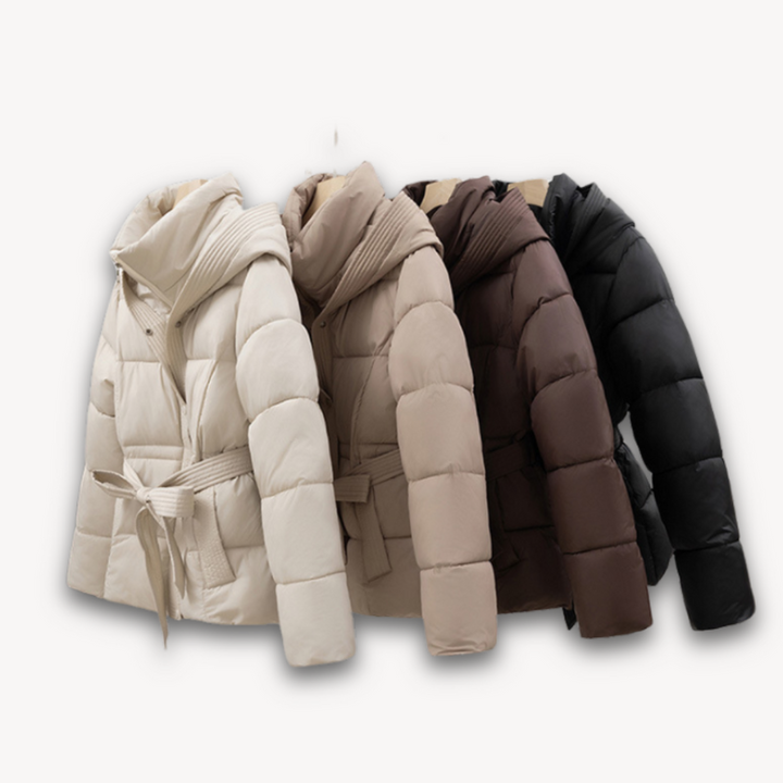 Women's Puffer Jacket - Stylish Winter Coat with Hood