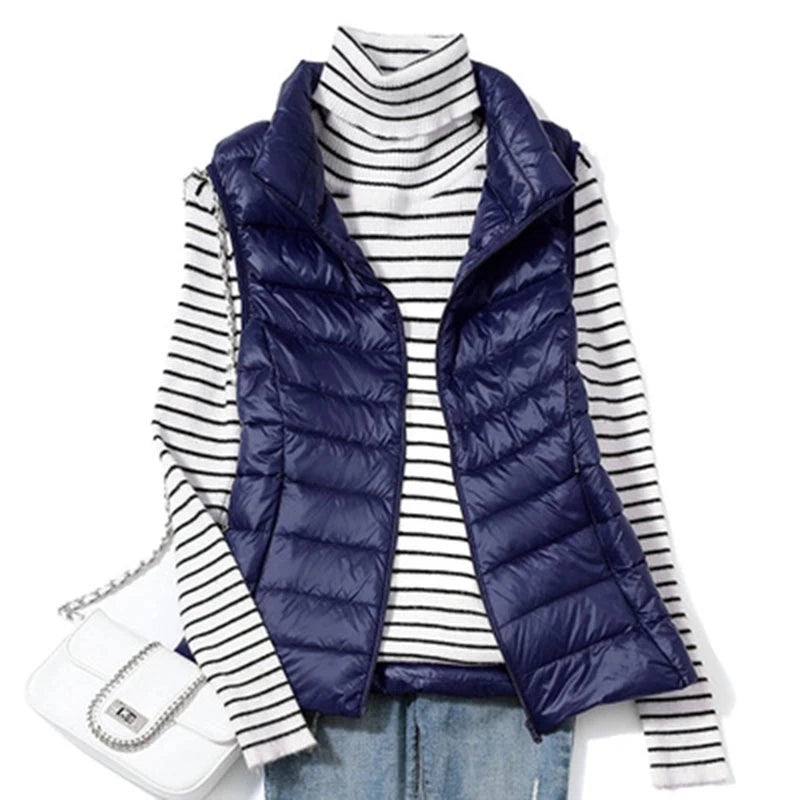 Women's Puffer Vest Stylish Layering Outerwear