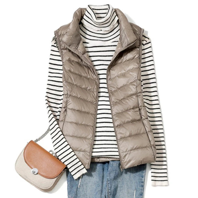 Women's Puffer Vest Stylish Layering Outerwear