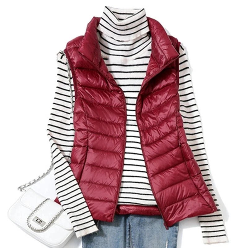 Women's Puffer Vest Stylish Layering Outerwear