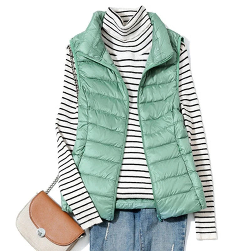 Women's Puffer Vest Stylish Layering Outerwear