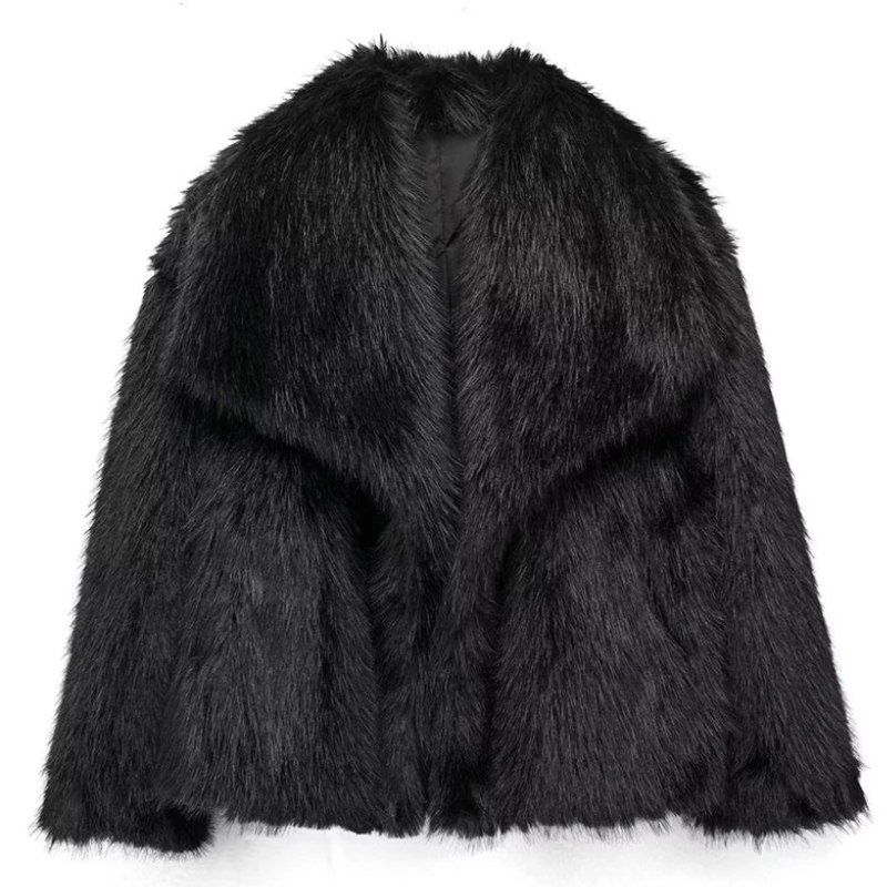 Women's Short Faux Fur Jacket – Stylish Winter Coat