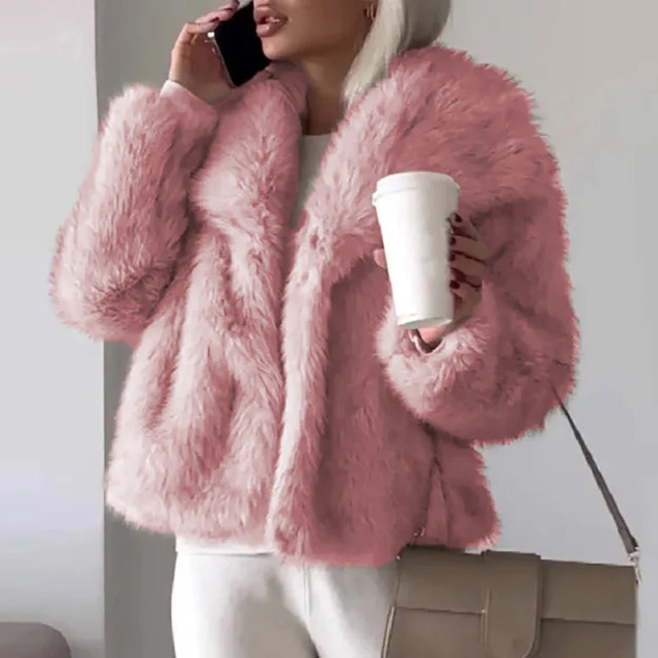 Women's Short Faux Fur Jacket – Stylish Winter Coat