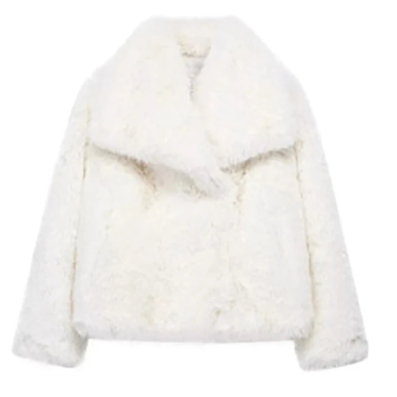 Women's Short Faux Fur Jacket – Stylish Winter Coat