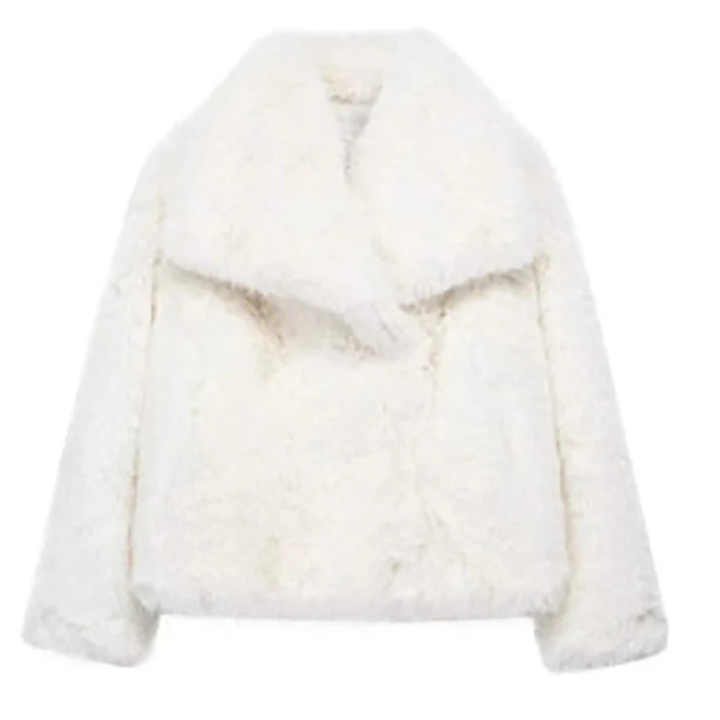 Women's Short Faux Fur Jacket – Stylish Winter Coat