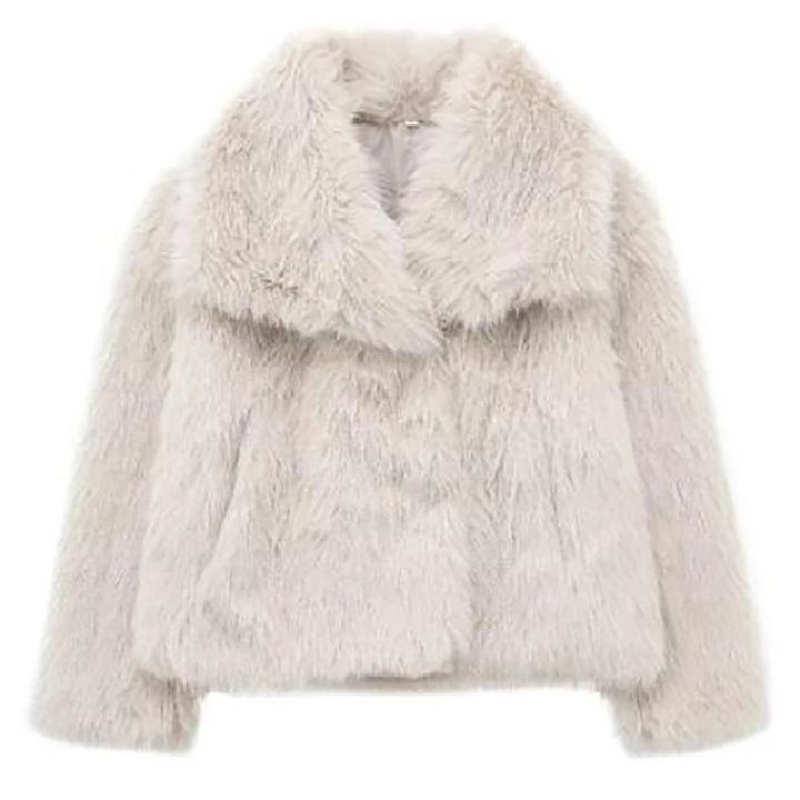 Women's Short Faux Fur Jacket – Stylish Winter Coat