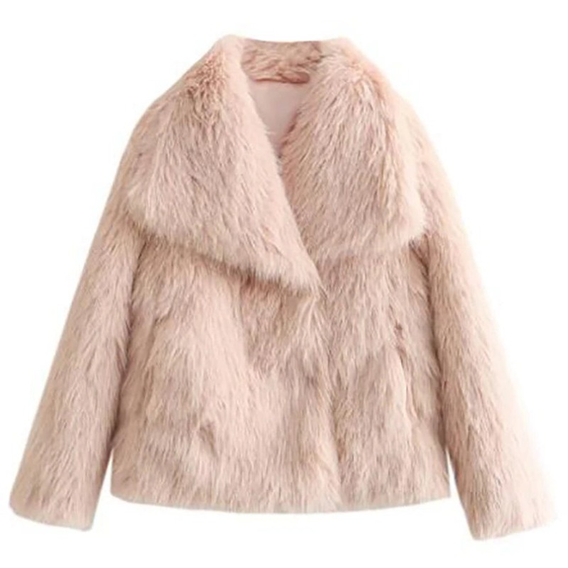 Women's Short Faux Fur Jacket – Stylish Winter Coat